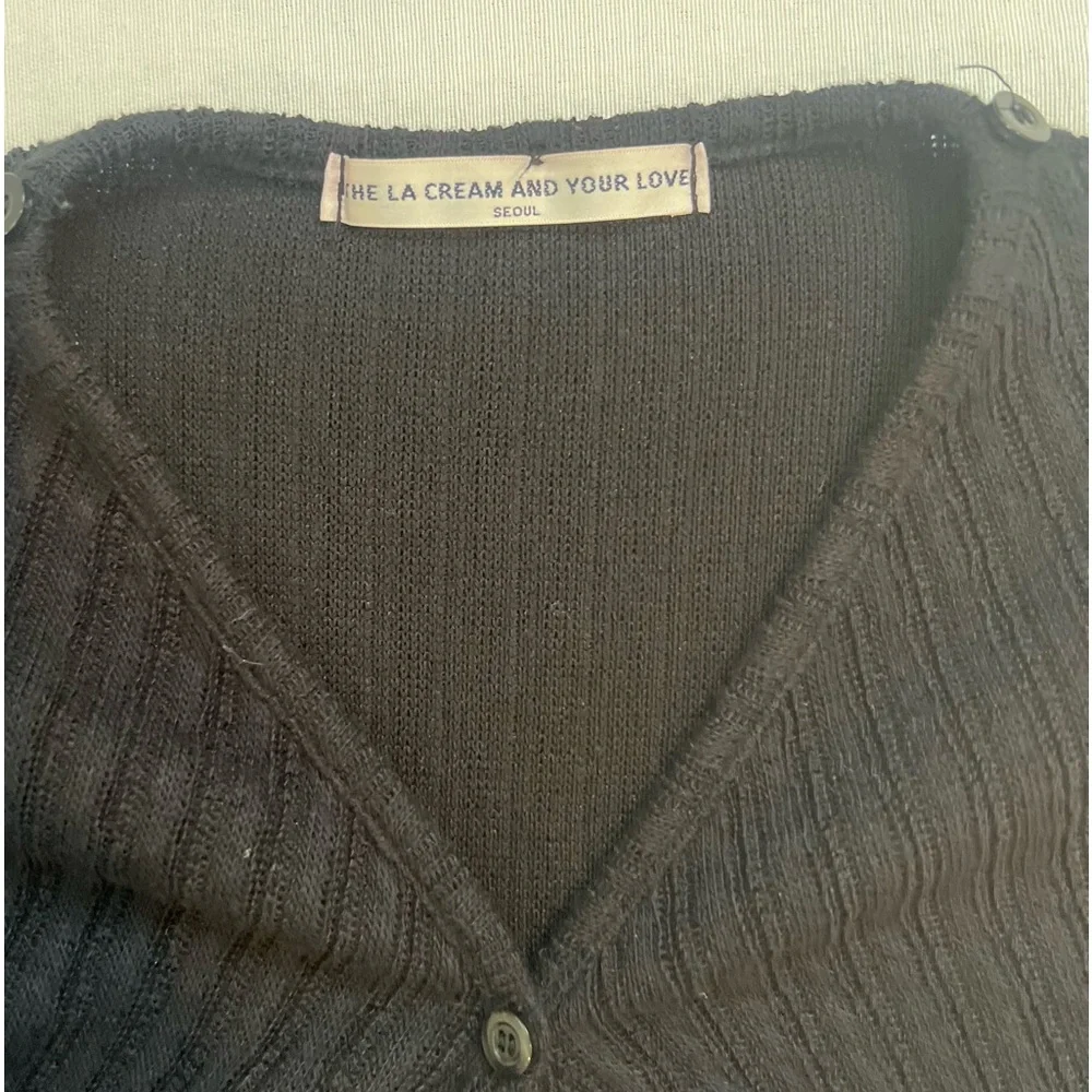 The La Cream and Your Love from Seoul black crop sweater. - Picture 3 of 3